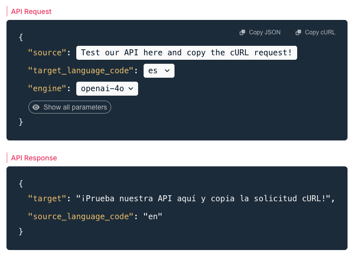 Illustration of the API sandbox